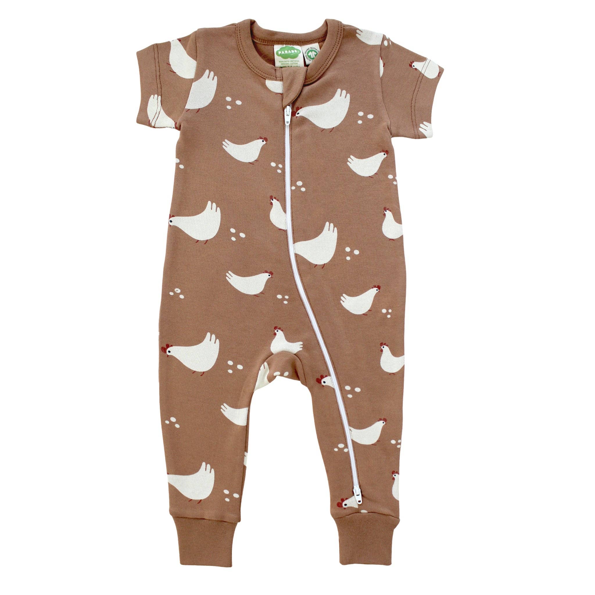 Parade Organics '2-Way' Zip Short Sleeve Romper