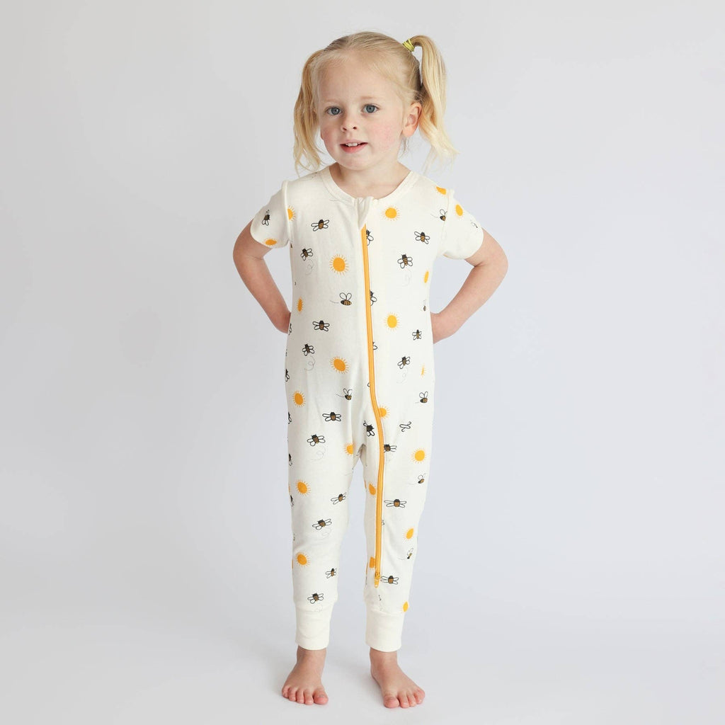 Parade Organics '2-Way' Zip Short Sleeve Romper