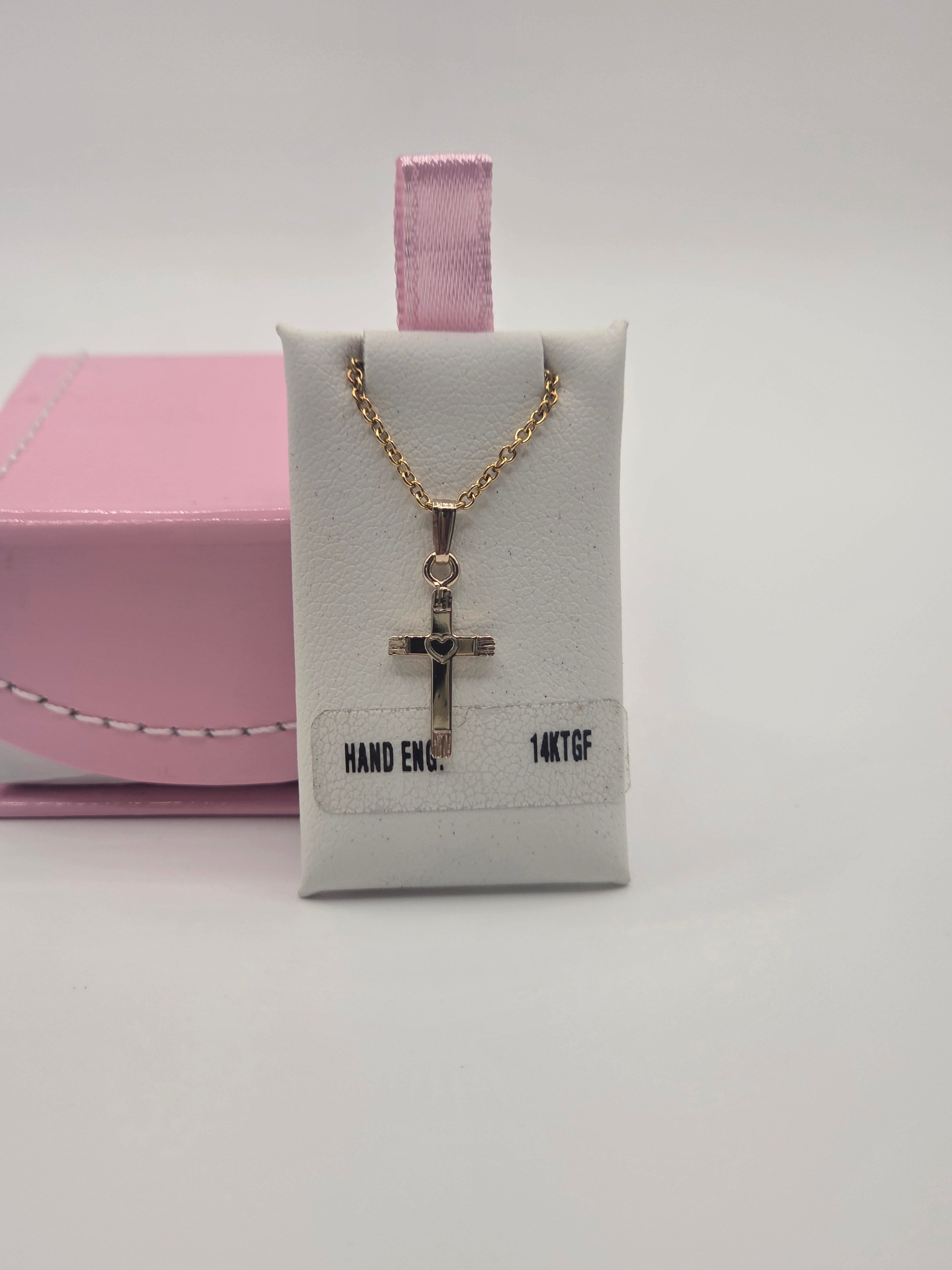 Kiddie Kraft 14KT GF Hand Engraved Cross