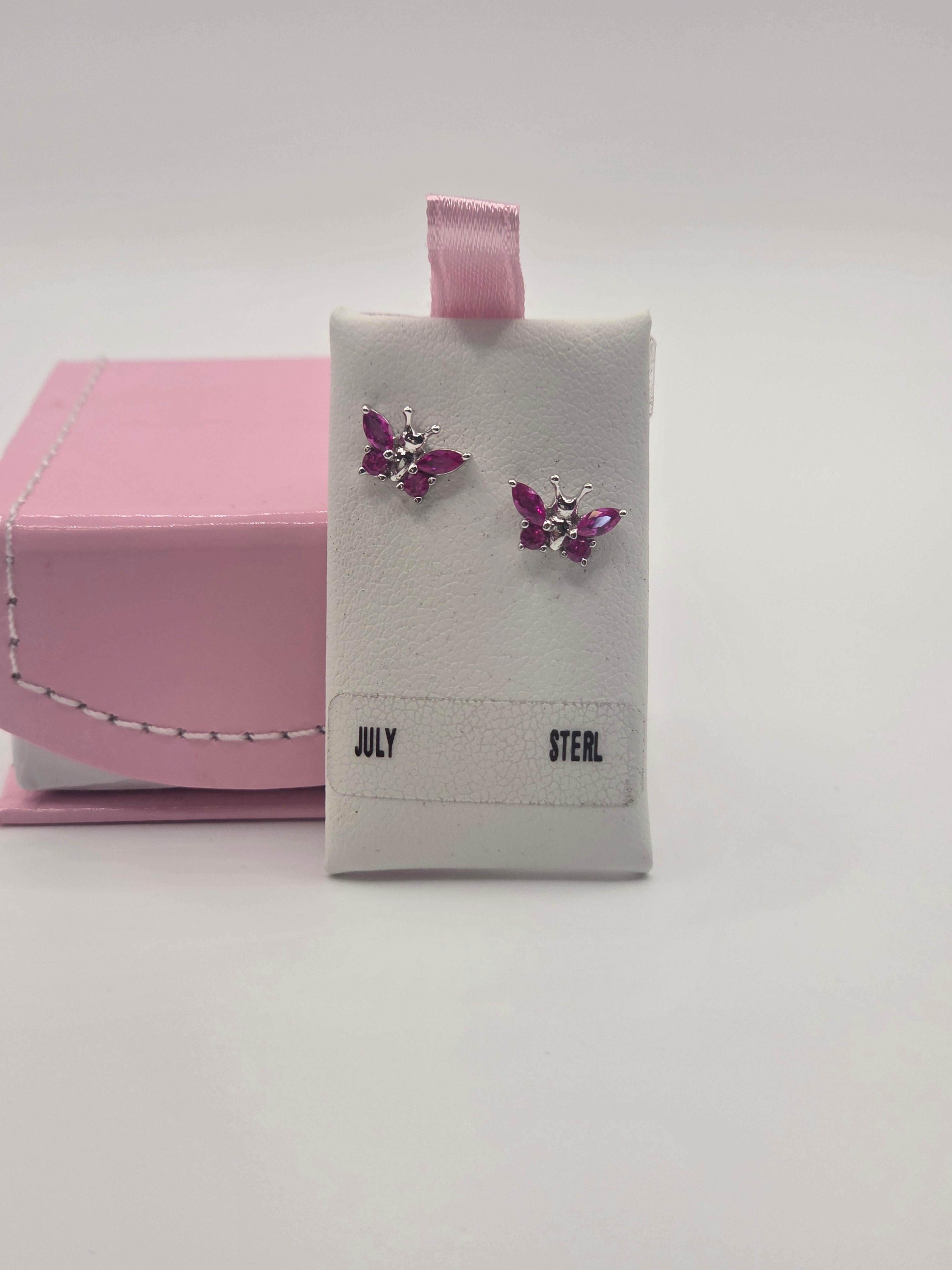 Kiddie Kraft Sterling Birthstone Earrings