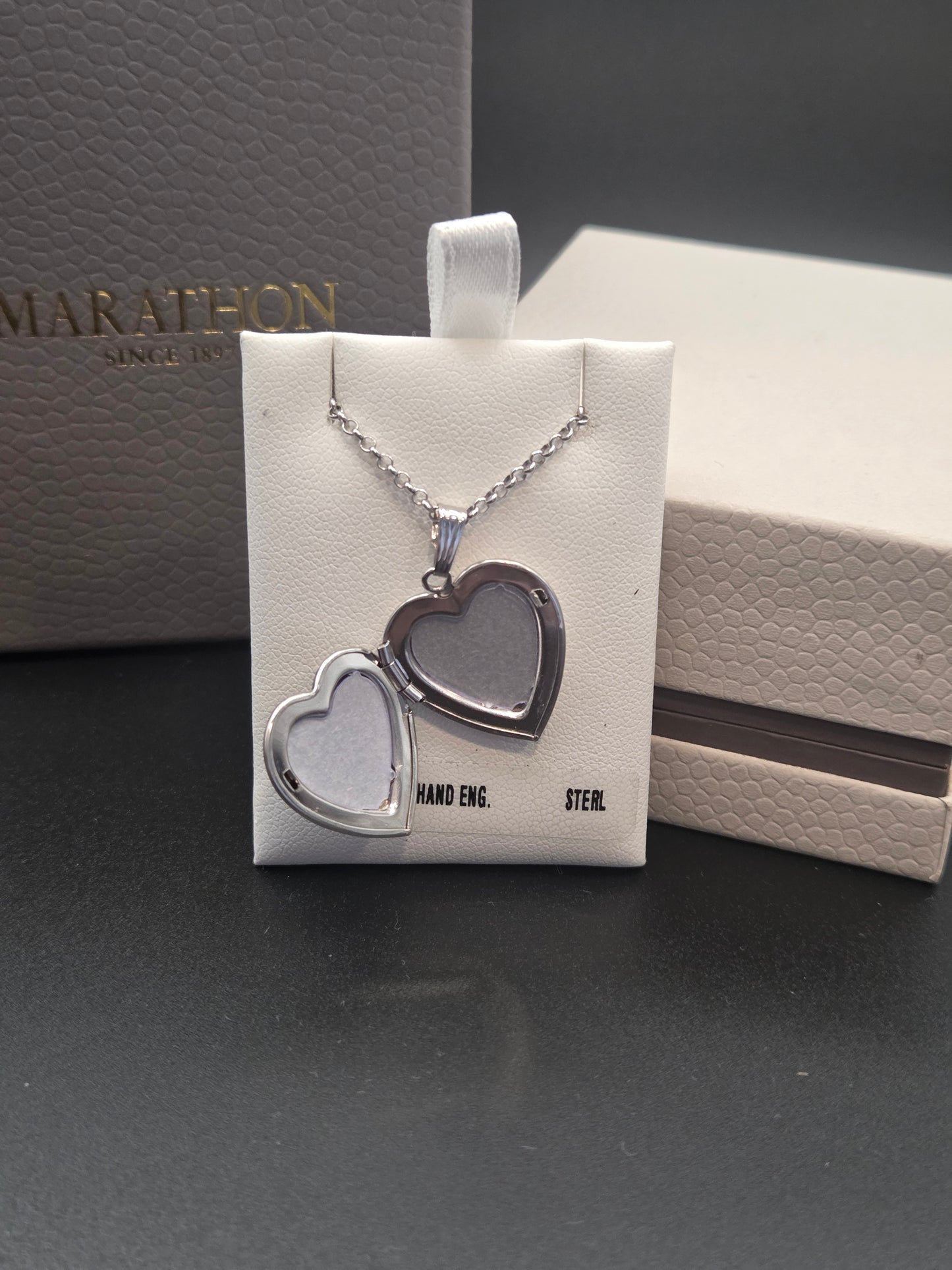 Marathon Hand Engraved Heart Locket